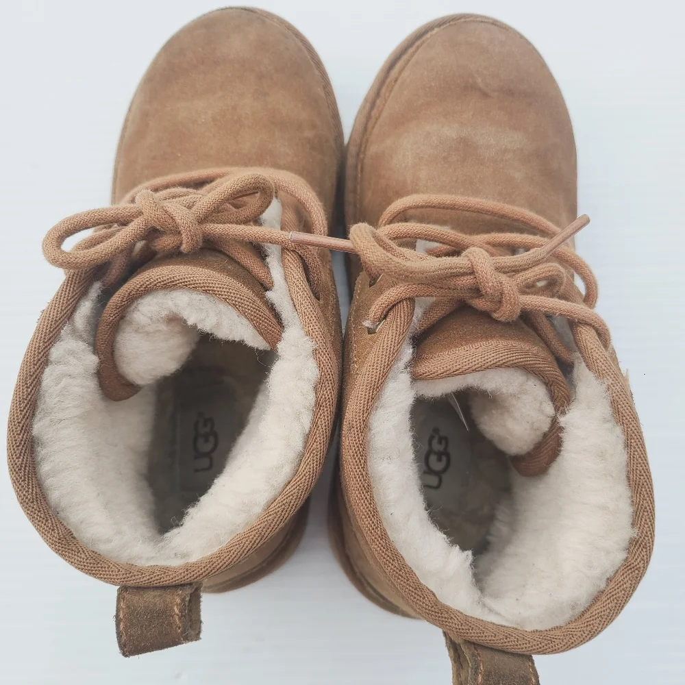 UGG Neumal kids chestnut fur lined chukka boots
